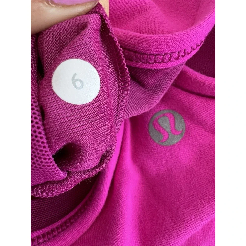 Lululemon Womens Pink Tank‎ Top Sleeveless Racerback Strap sports bra Size-6